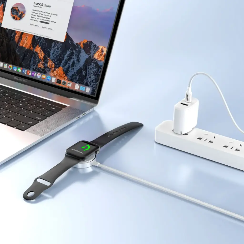 Green Lion iWatch Charger USB-C To Wireless Charger - White