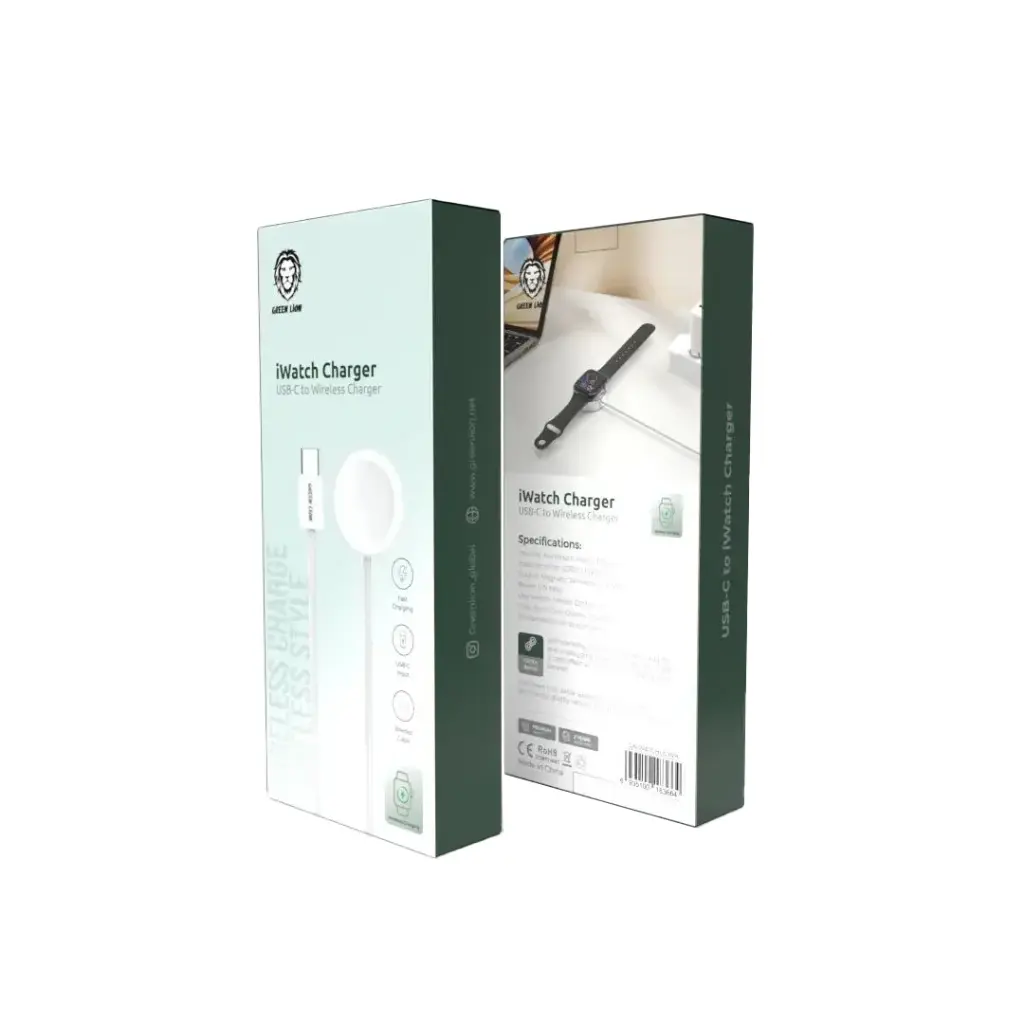 Green Lion iWatch Charger USB-C To Wireless Charger - White