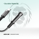 Green Lion Earphone Adapter USB-C to 3.5 Aux 12CM - Black