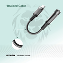 Green Lion Earphone Adapter USB-C to 3.5 Aux 12CM - Black