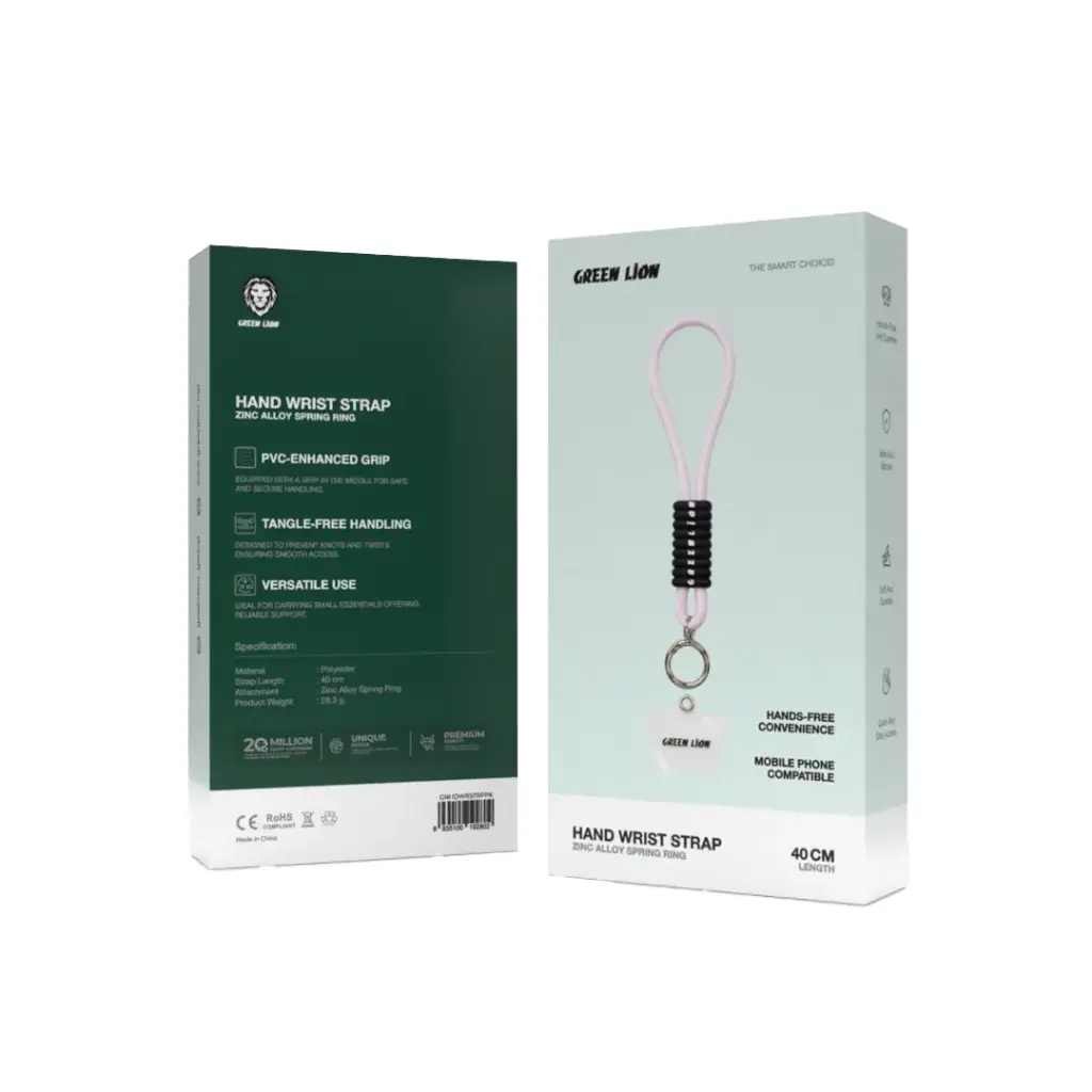 Green Lion Hand Wrist Strap, Compatible with Mobile Phones - Pink