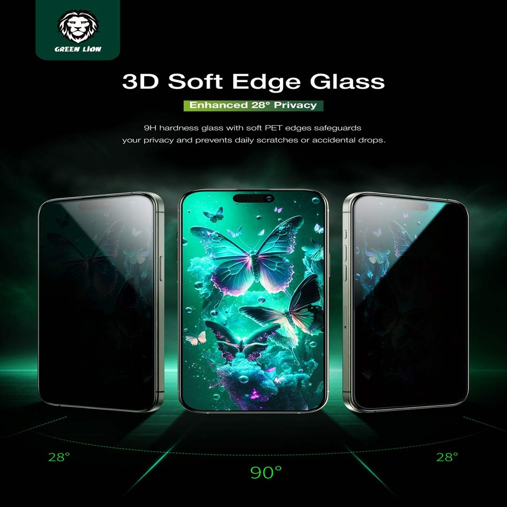 Green Lion 4 In 1 Defender Pack Privacy For iPhone16 Pro Max