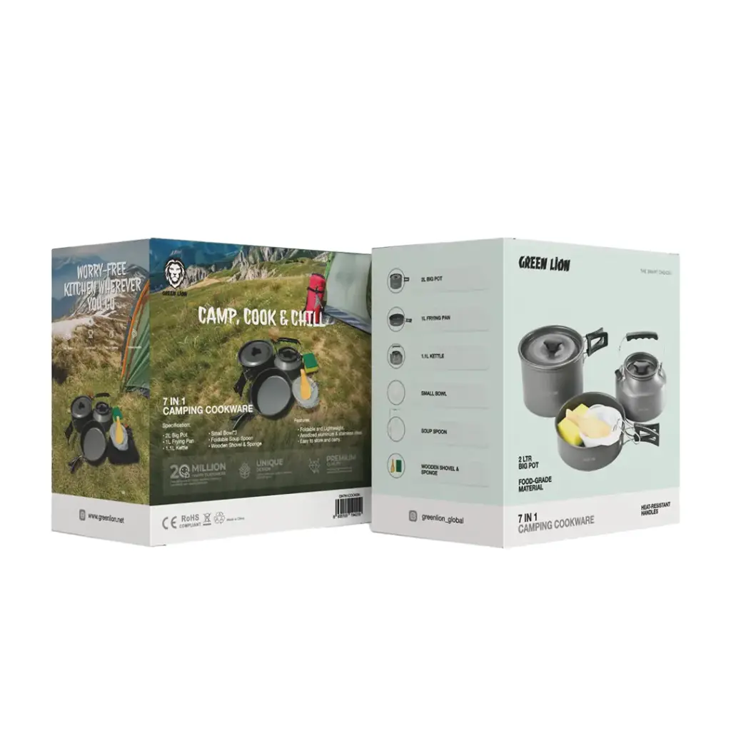 Green Lion 7 IN 1 Camping Cookware - Black