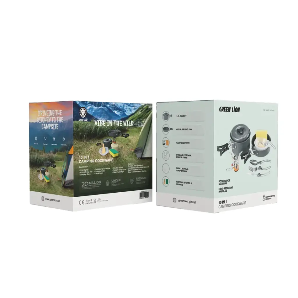 Green Lion 10 IN 1 Camping Cookware - Black