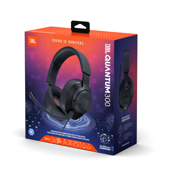 JBL Quantum 300 Wired Over-EAR Gaming Headset Black
