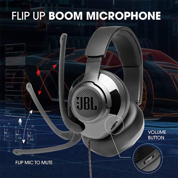 JBL Quantum 300 Wired Over-EAR Gaming Headset Black