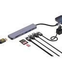 Porodo Blue 7 Ports USB-C HUB 4K HDMI & Dual USB-C