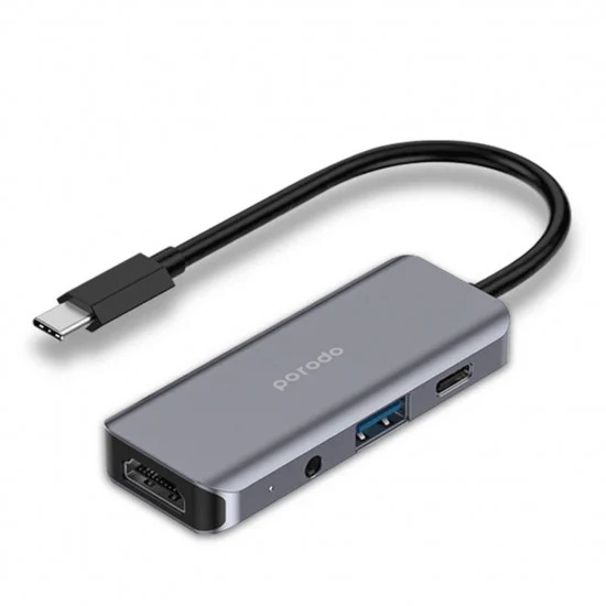 Doro 4in1 Usb-C Hub Type-C PD 100W Hdmi Usb 3.5mm