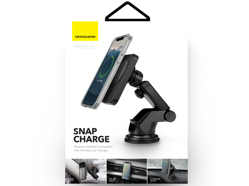 Viva Madrid Vanguard Magnetic Wireless Charge 15W + Carplug Qc3.0 Black