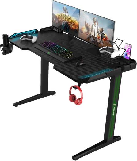 Green Lion RGB Gaming Desk - Black