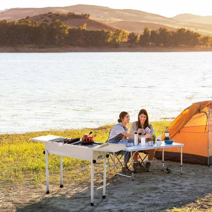 Porodo Lifestyle Camping Portable Charcoal Grill/Carbon Oven - White