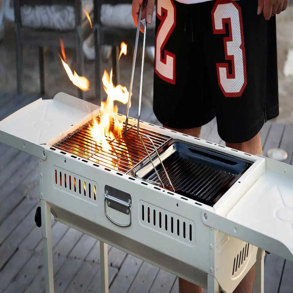 Porodo Lifestyle Camping Portable Charcoal Grill/Carbon Oven - White