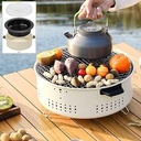 Porodo Lifestyle Camping Mini Outdoor Round BBQ/Charcoal Grill - Light Brown