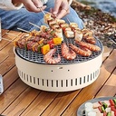 Porodo Lifestyle Camping Mini Outdoor Round BBQ/Charcoal Grill - Light Brown