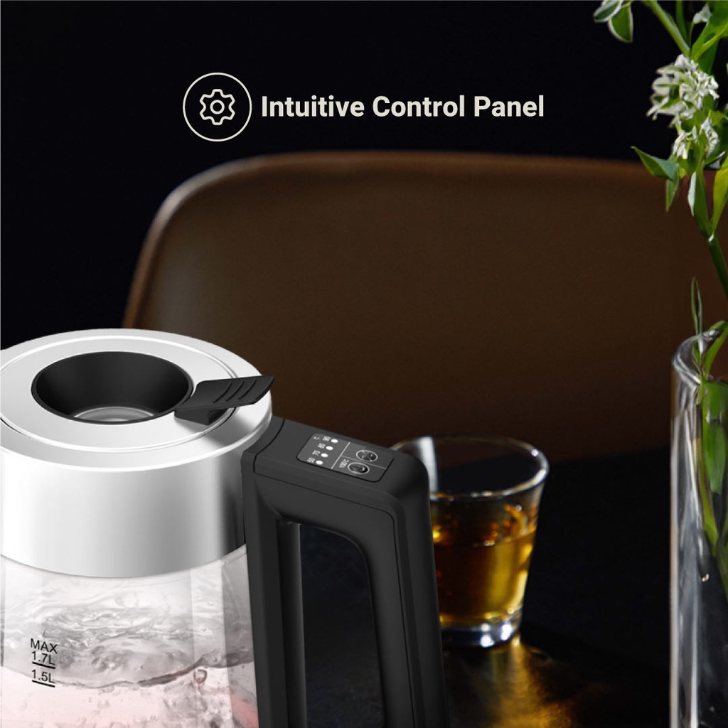 LePresso Multi-Temperature Illuminated Glass Kettle - Black