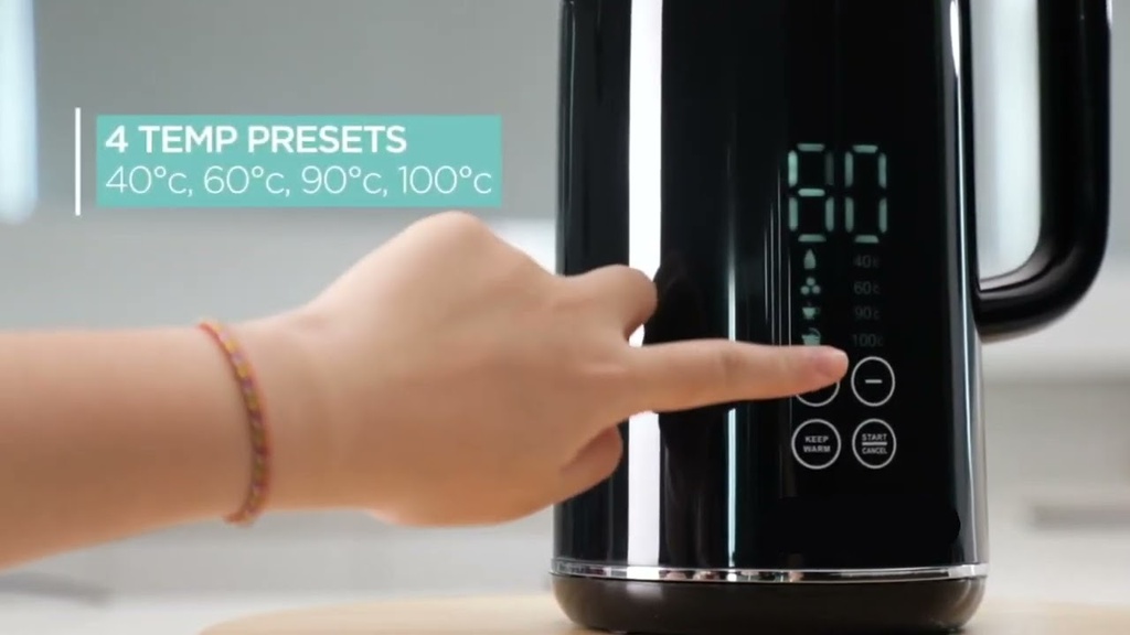 LePresso 2000W 1.7L Smart Electric Kettle with Touch Panel and BS plug 