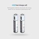 Powerology USB Rechargeable Lithium-Ion Battery