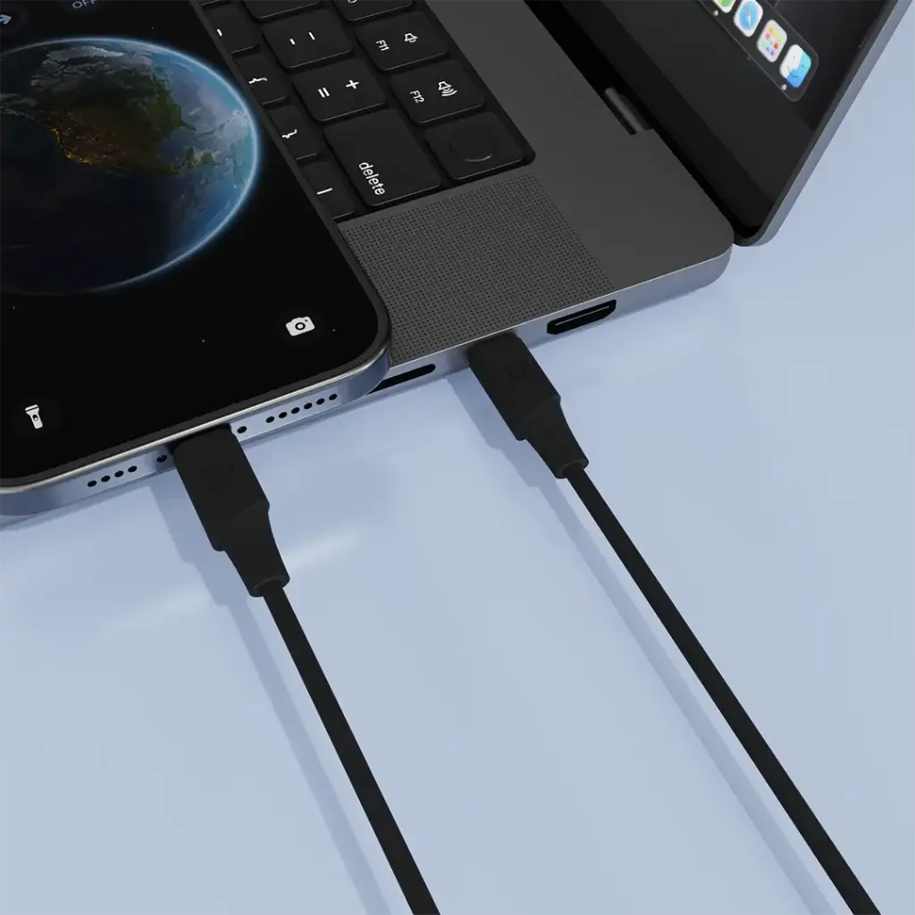 Powerology USB-A To Lightning Data Sync And Charge 1.2m Black