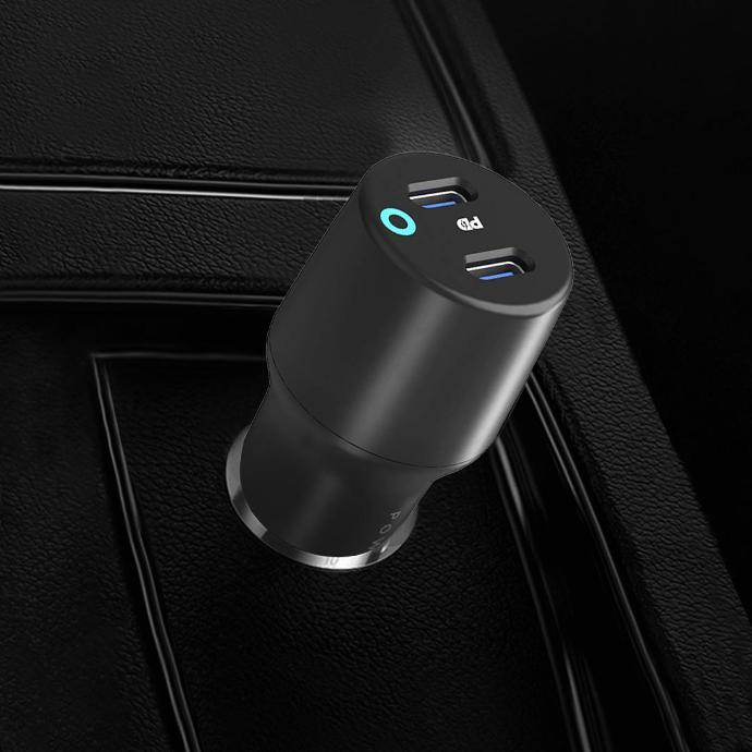 Powerology Ultra-Quick Car Charger with Dual Output