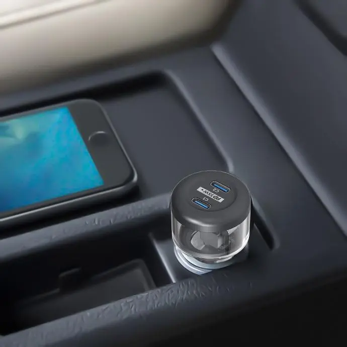 Powerology Ultra-Quick Crystalline Car Charger Transparent