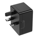 Powerology Ultra-Quick PD & QC Charger Dual Ports 36W Simultaneous Fast Charging For Two Devices-Black