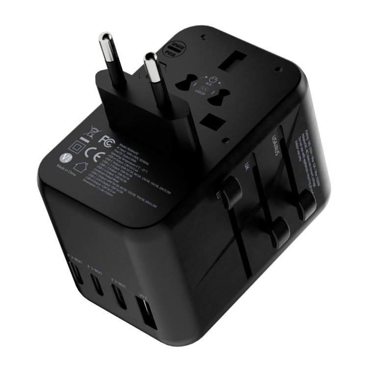 Powerology Universal Multi-Port Travel Adapter 65W