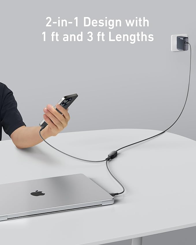 Anker 2-IN-1 USB-C to USB-C Cable (4ft, 140w)