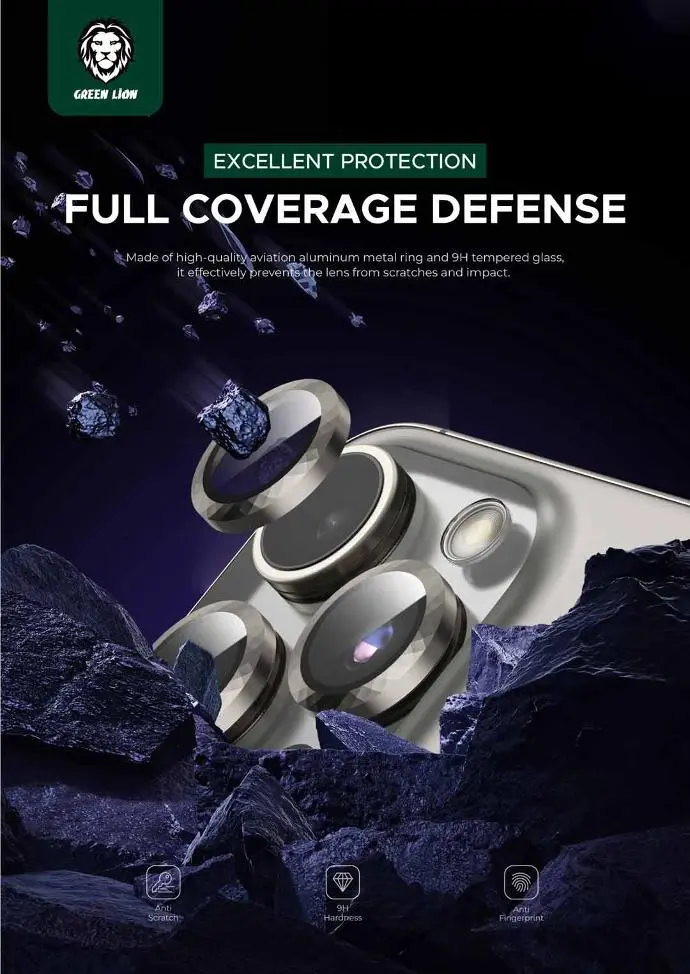 Green Lion Diamond Design Camera Lens for iPhone 15 Promax (13).webp