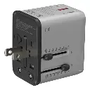 Porodo Mega Volt Universal Travel Adapter - Silver-Black.webp