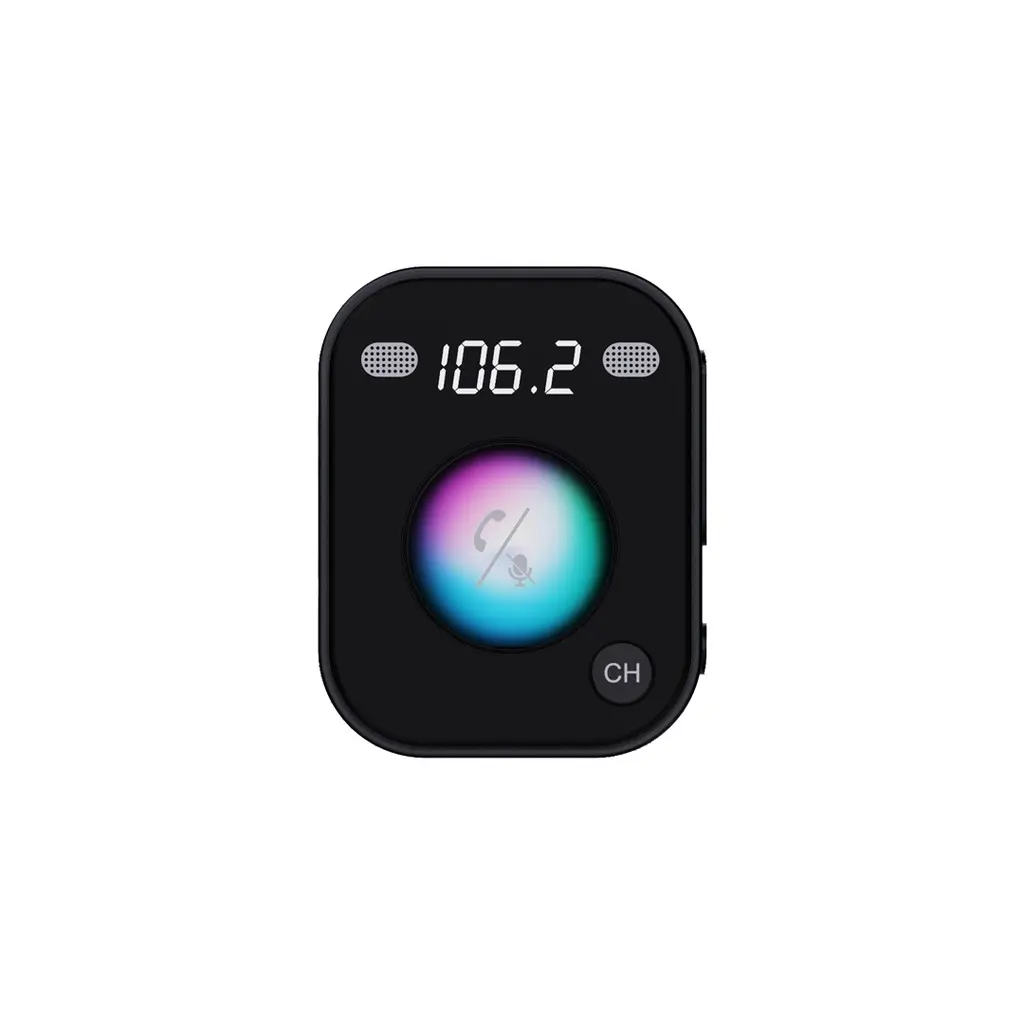 Porodo Dual Microphone FM Transmitter & Charger - Black.webp