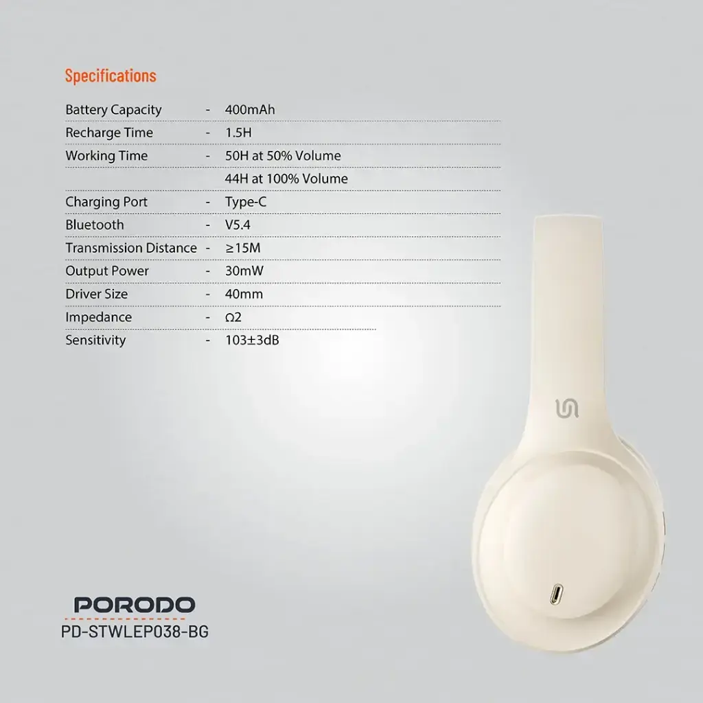 Porodo Soundtec PRIMO Wireless Headphone  (5).webp