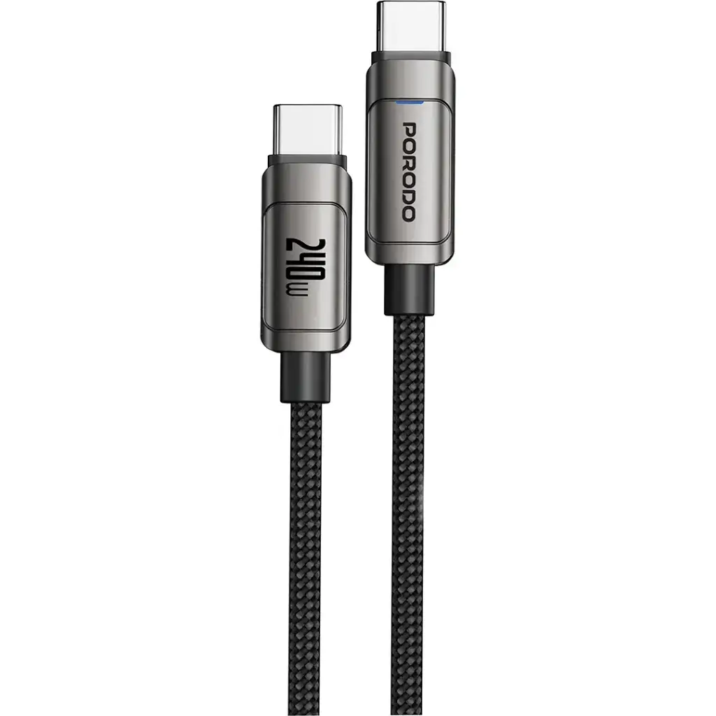 [PDUC95GY] Porodo PowerSync 240W High-Speed USB-C Cable - Gray.webp