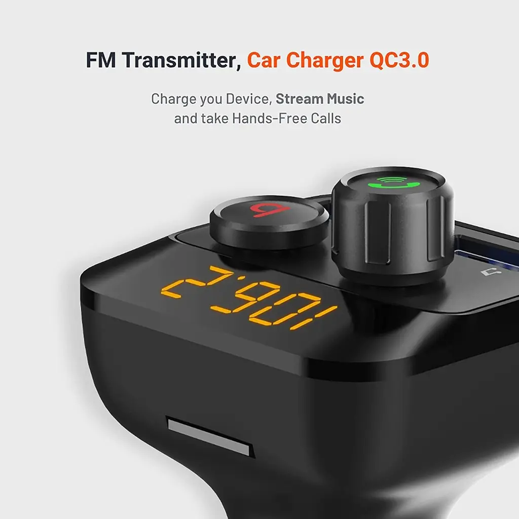Porodo Wireless FM Transmitter Car Charger 3.4A with Bass Boost.webp