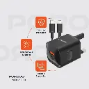 Porodo Dual Port Wall Charger UK with USB-C to Lightning cable - Black (3).webp