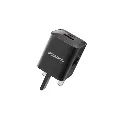 [PD-FWCH022-C-BK] Porodo Dual port Wall Charger UK with Type-C Cable - Black.webp