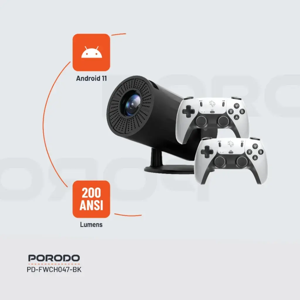 Porodo Gaming Projector with Controllers - Black (7).webp