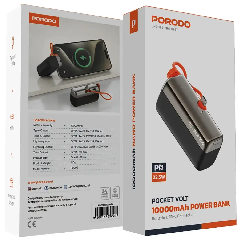 Porodo Pocket Volt 10000mAh Power Bank.webp