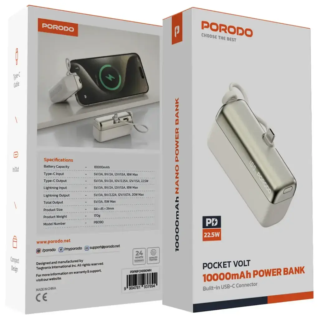 Porodo Pocket Volt 10000mAh Power Bank (2).webp