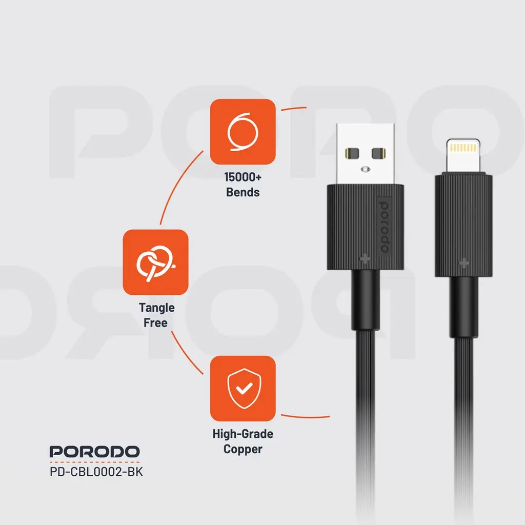 Porodo USB-A to Lightning Durable Charging Cable (1).webp