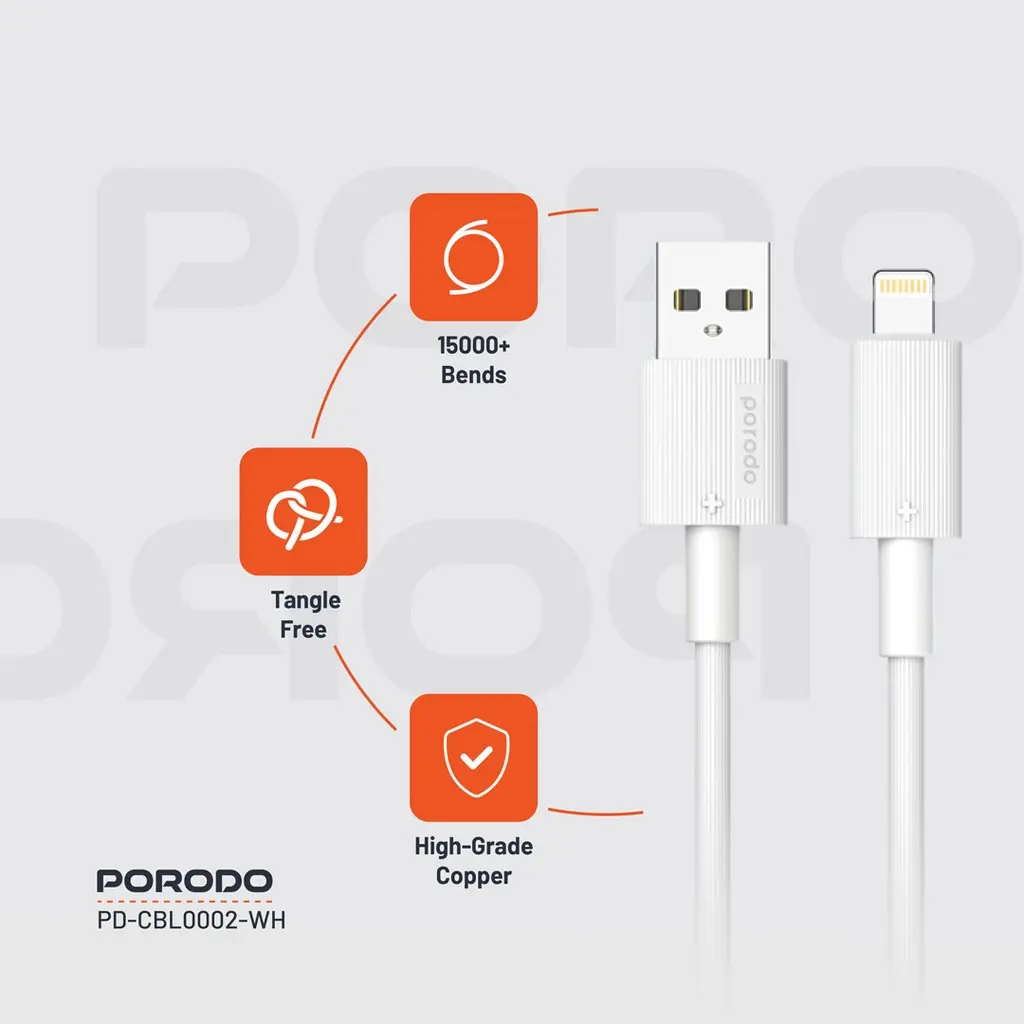Porodo USB-A to Lightning Durable Charging Cable  (3).webp