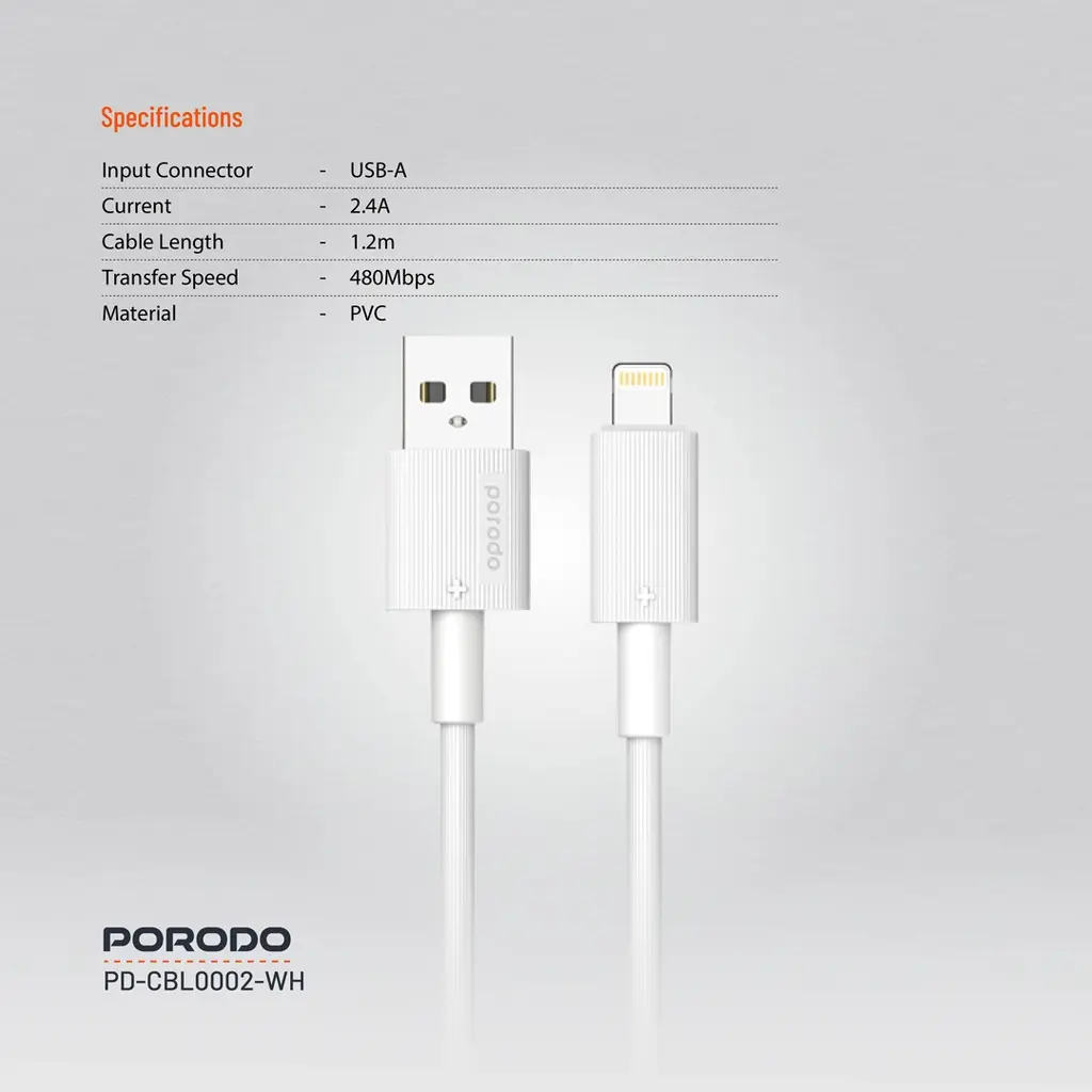 Porodo USB-A to Lightning Durable Charging Cable  (2).webp