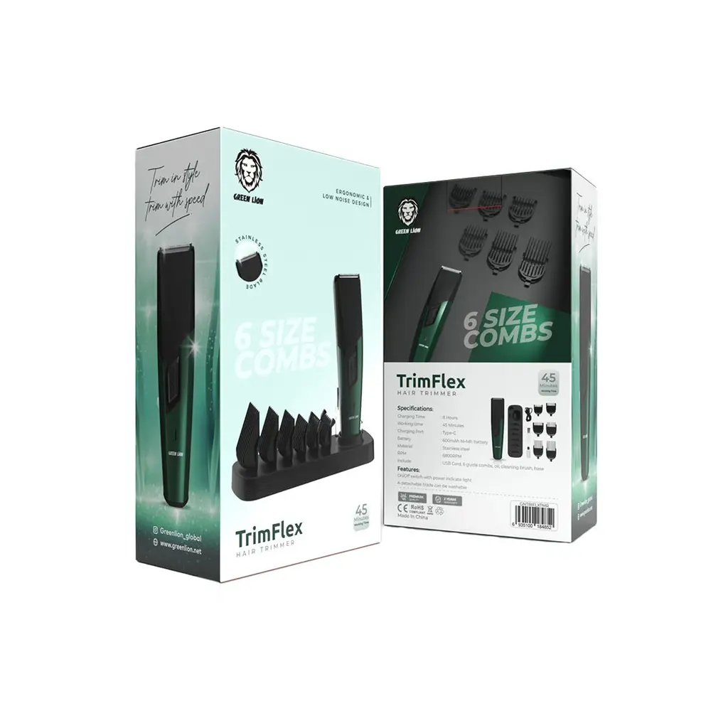 Green Lion Grooming Products Green Lion Trim Flex Hair Trimmer Green & Black Innovative Design Green & Black [GNTRIFLXTMR].webp