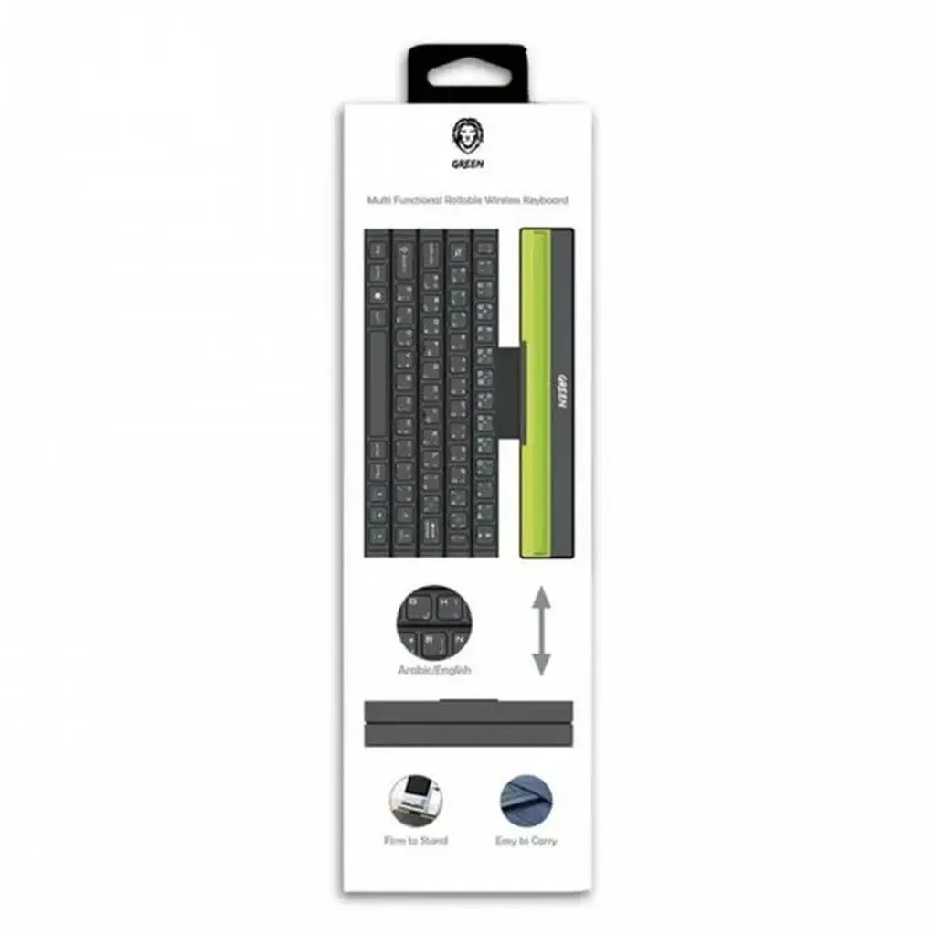Green Multi-Functional Rollable Wireless Keyboard ( Arabic - English ) - Black (2).webp