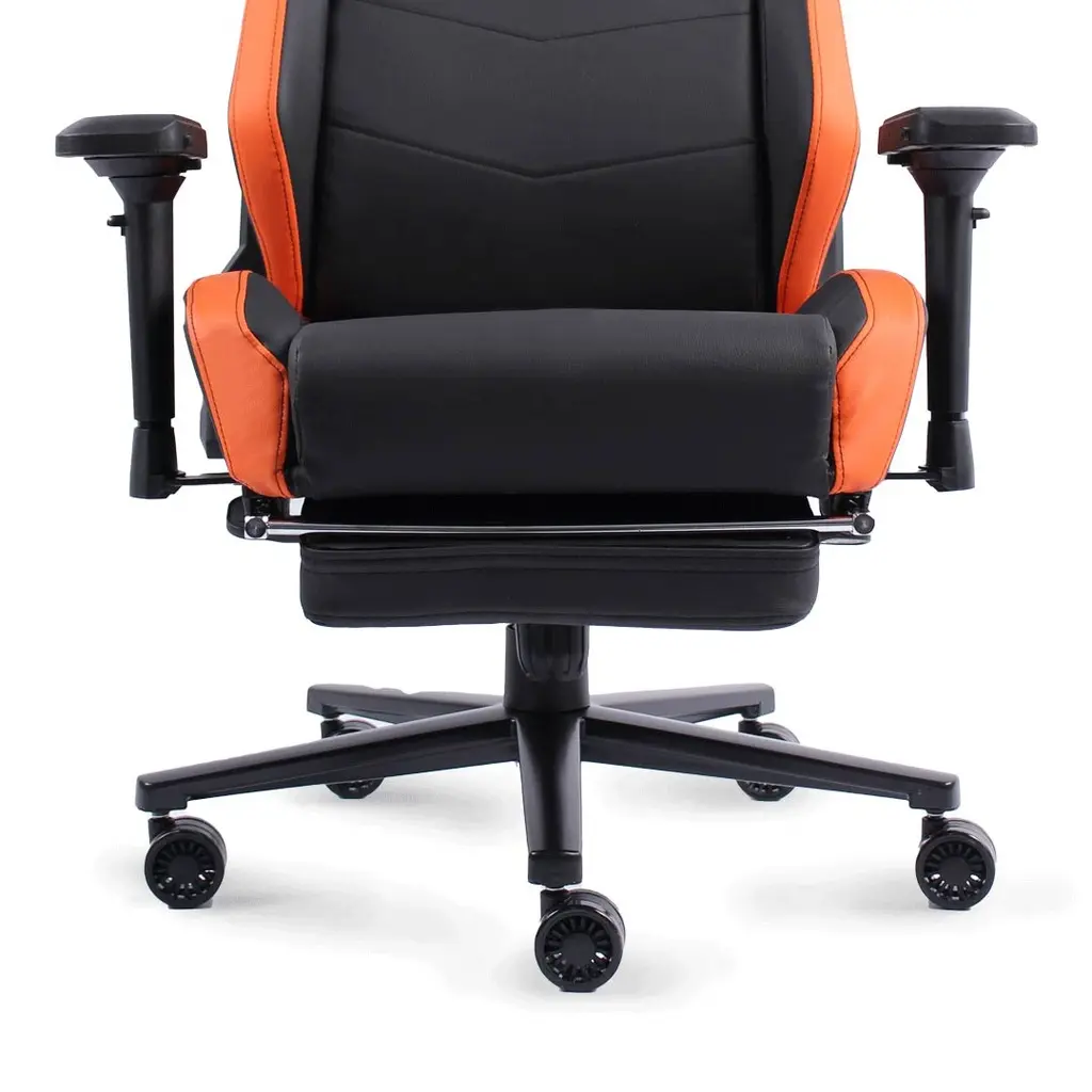 Porodo Gaming Professional Gaming Chair Molded Foam Seats-Armrest&Footrest-Black-Orange.webp