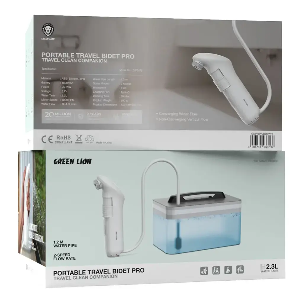 Green Lion Portable Travel Bidet Pro with Tank - White.webp