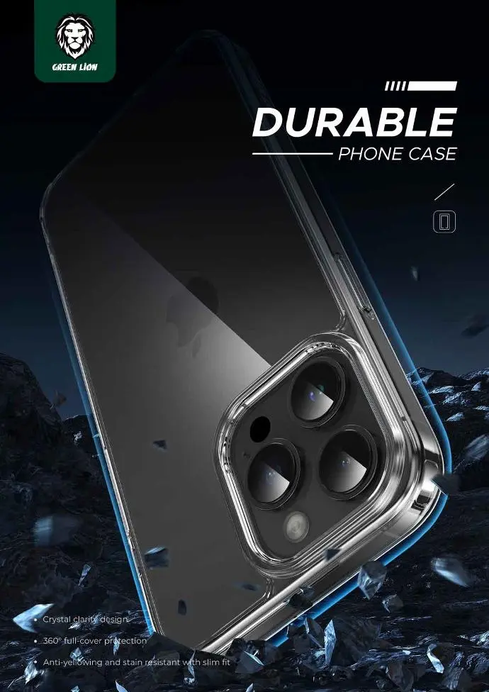 Green Lion 4 in 1 Defender Pack for iPhone15 Pro  15 Pro Max - Transparent (1).webp