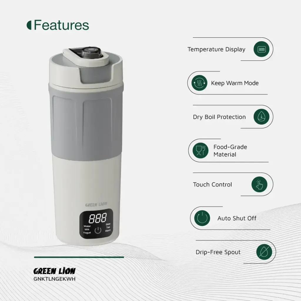 Green Lion Kettle & Go Electric Kettle 600mL - White (1).webp