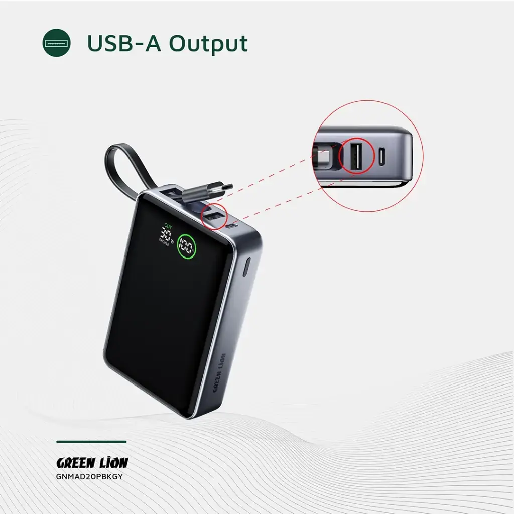 Green Lion Madrid 20 Power Bank 20000mAh PD 35W - Gray (2).webp