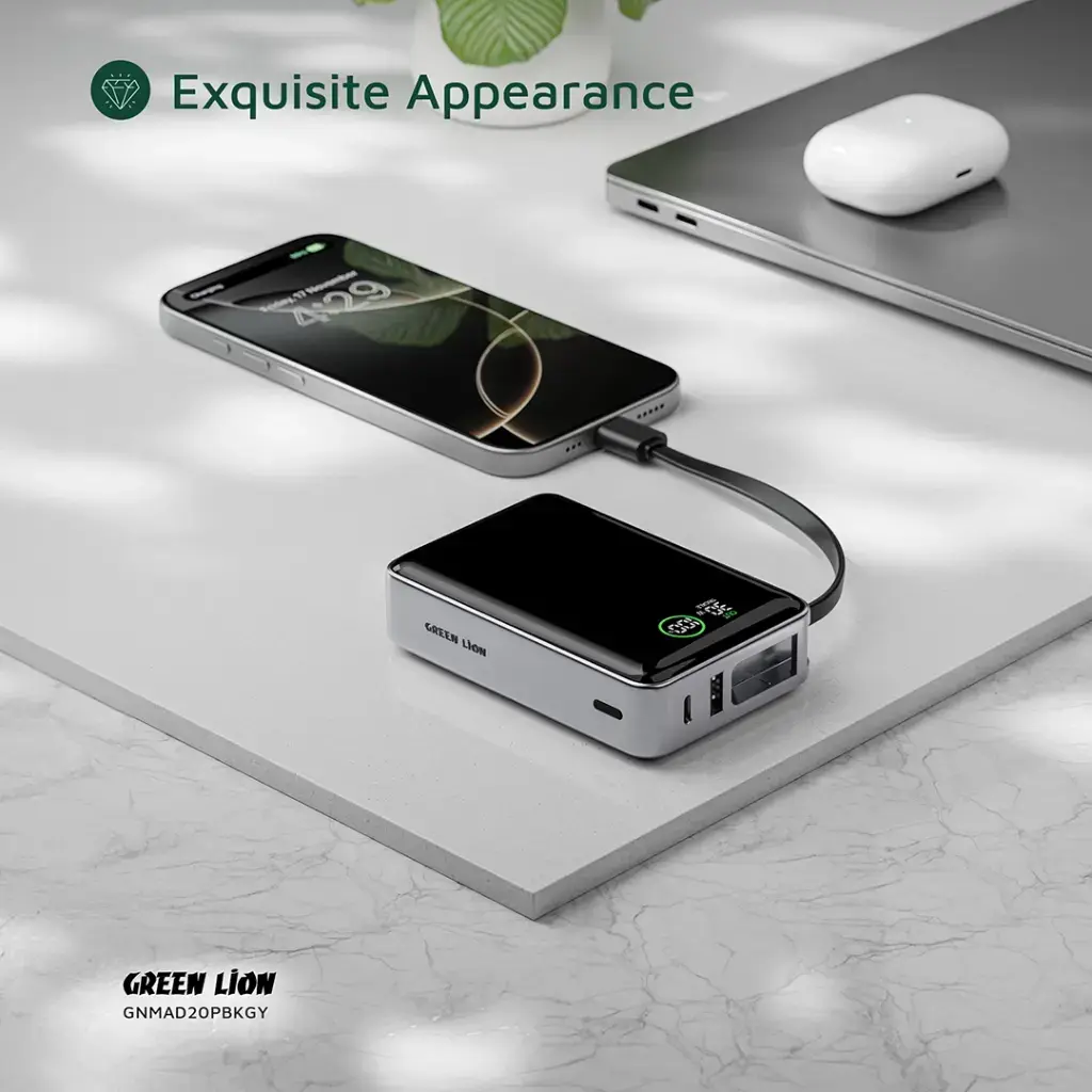 Green Lion Madrid 20 Power Bank 20000mAh PD 35W - Gray (1).webp