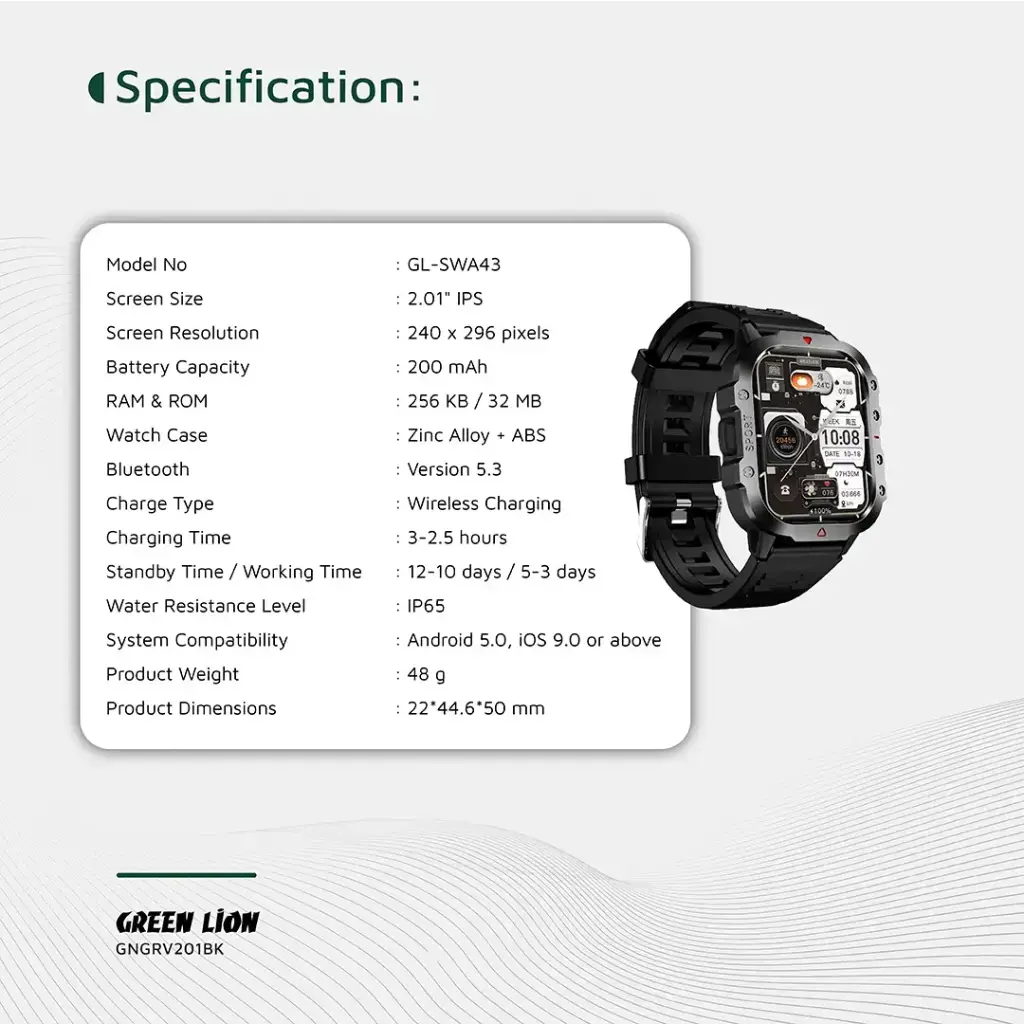 Green Lion Gravix Smart Watch - Black (5).webp